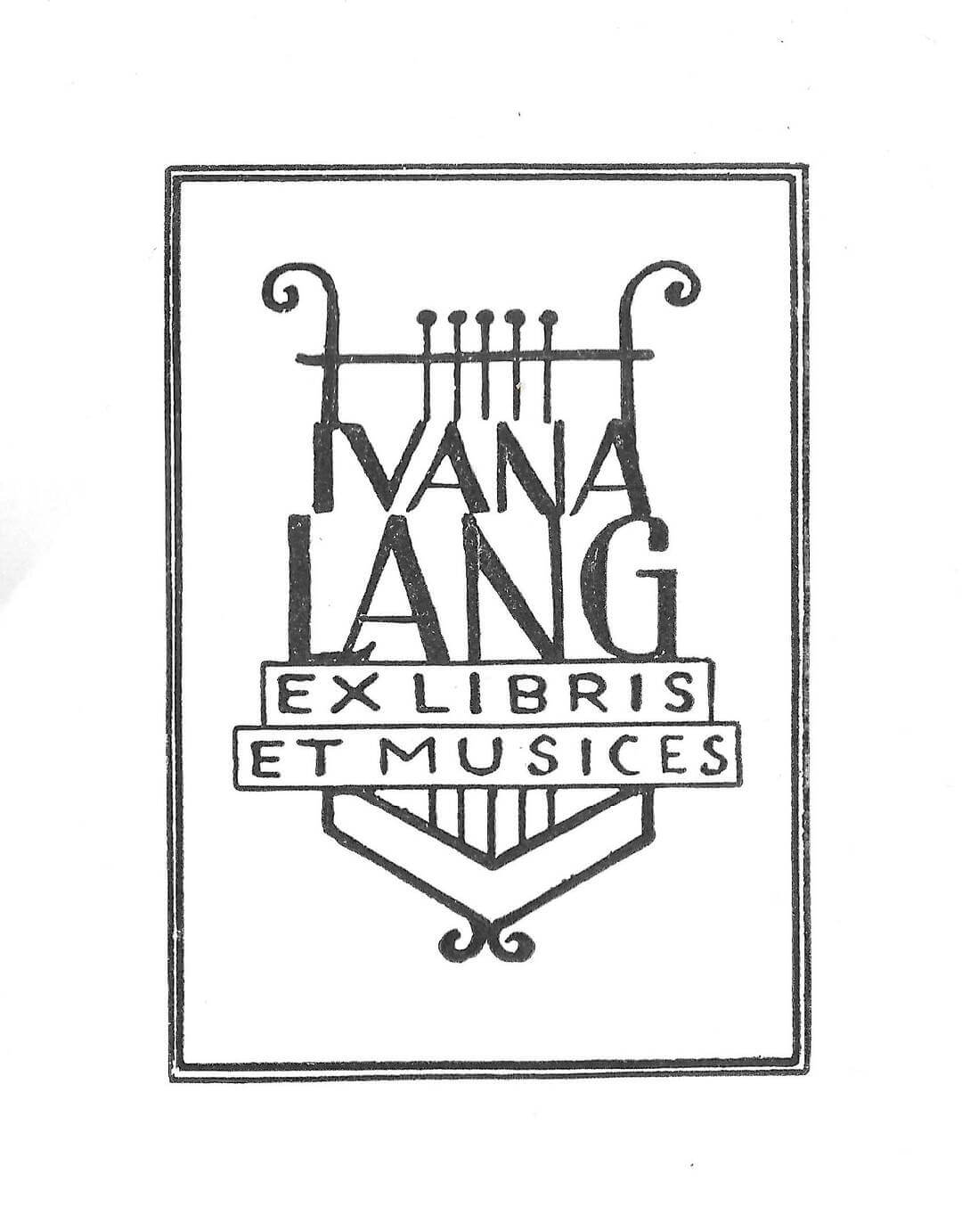 Ex libris Ivane Lang
