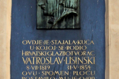Spomen-ploča u kojoj se rodio hrvatski glazbotvorac Vatroslav Lisinski