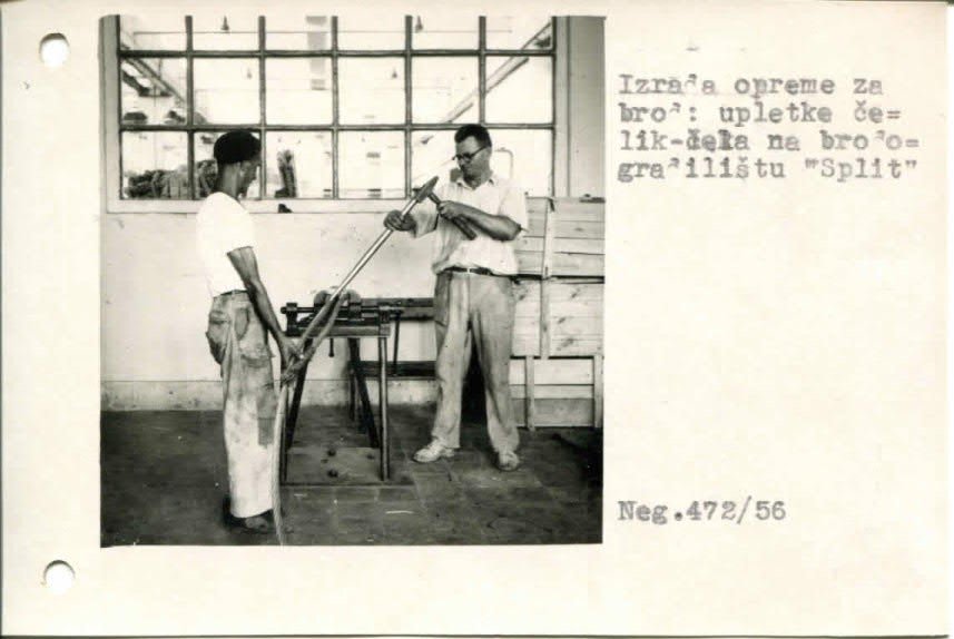 Izrada opreme za brod - Brodogradiliste Split, 1956.