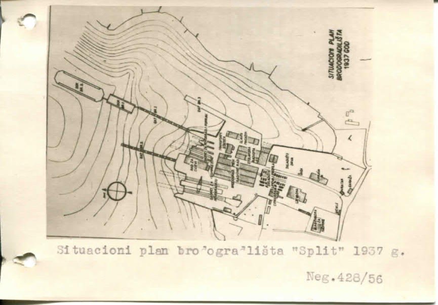 Situacijski plan brodogradilišta Split 1937. godine